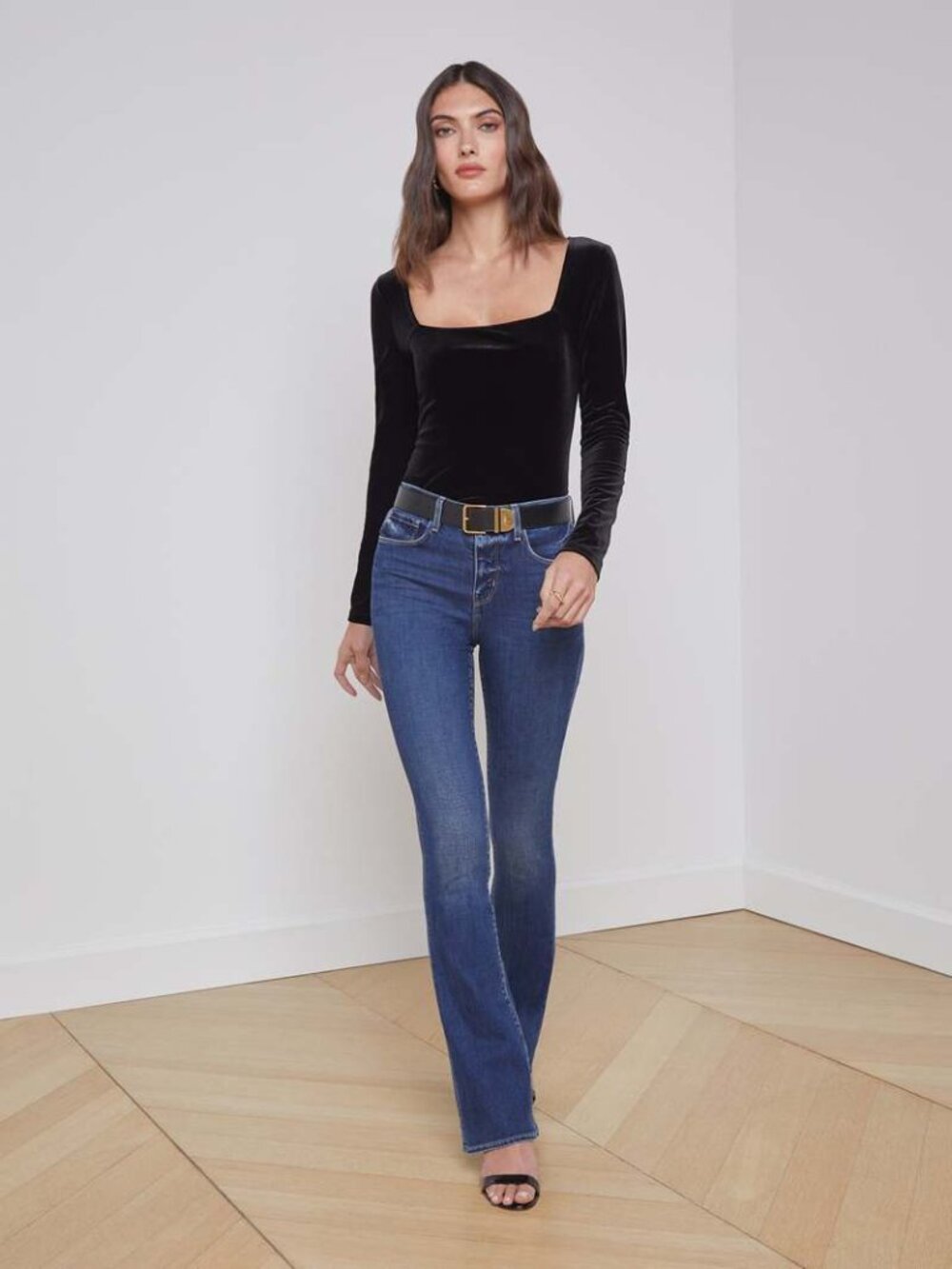 L'AGENCE Selma Magnolia Dark Rinse High Rise Full Length Bootcut Jeans, Size 26